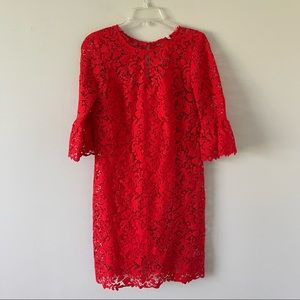 Boden red lace dress